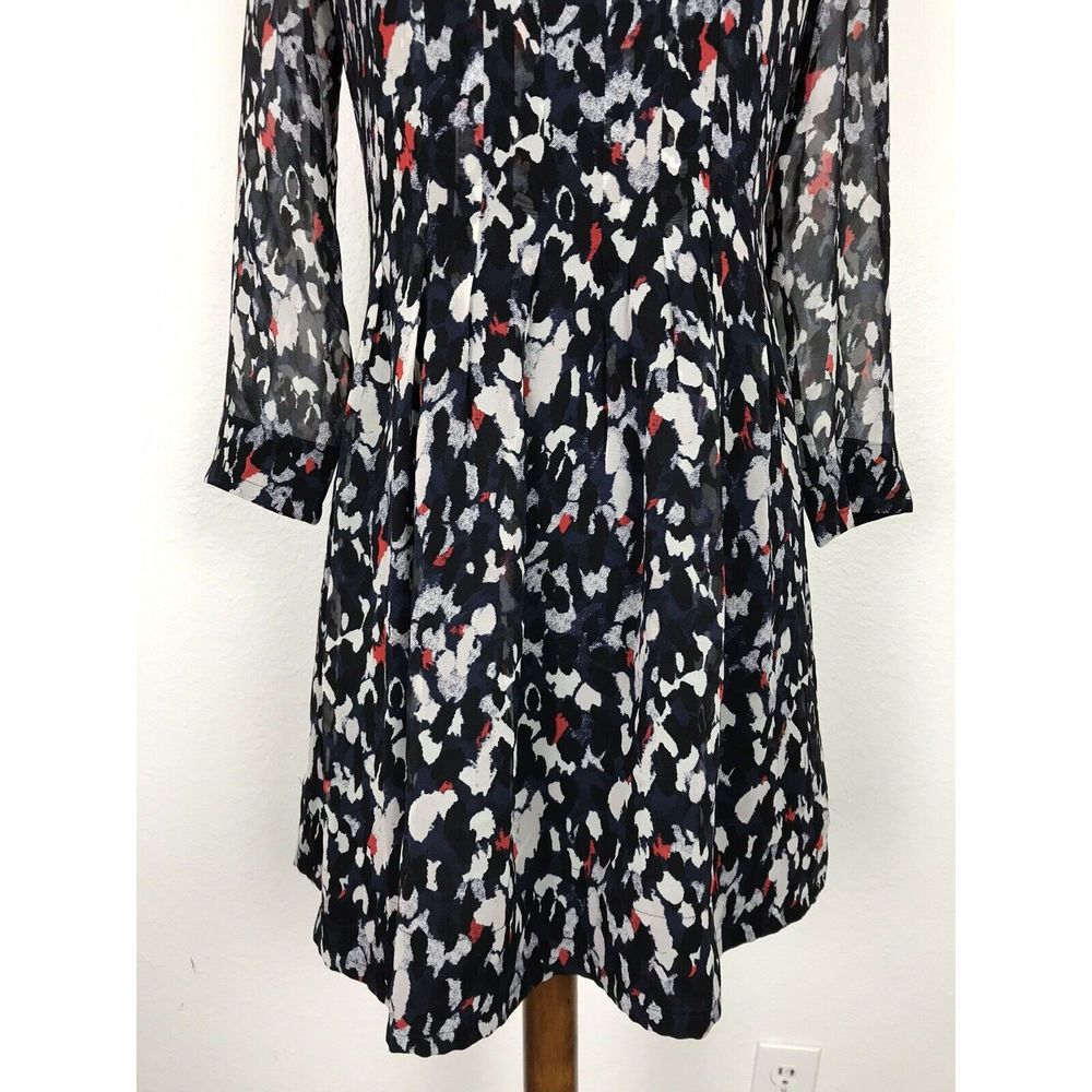 Club Monaco Delaynee Silk Sheer Pleated Dress - Picture 3 of 8